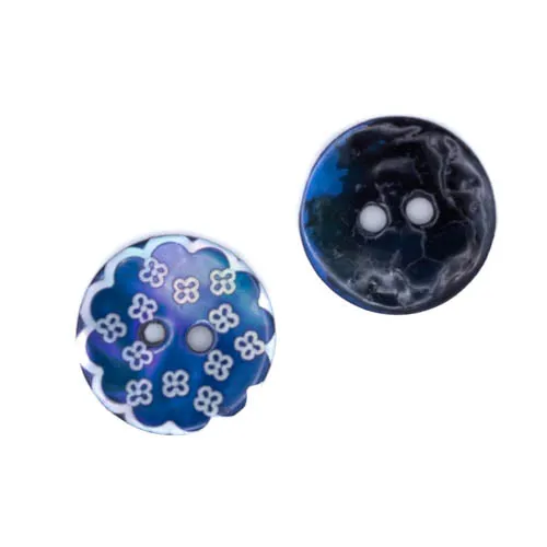 Perlmuttknopf Natur Blau 2-Loch 15 mm – PL-47-blau