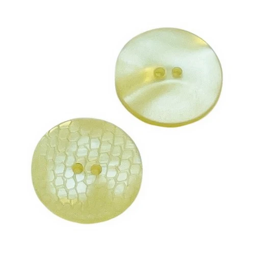 Perlmuttimitatknopf Gelb 2-Loch – PLI-20-GELB