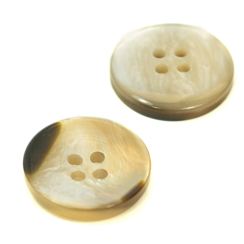 Perlmuttimitatknopf Beige/Braun 4-Loch – PLI-7-BEIGE-BRAUN
