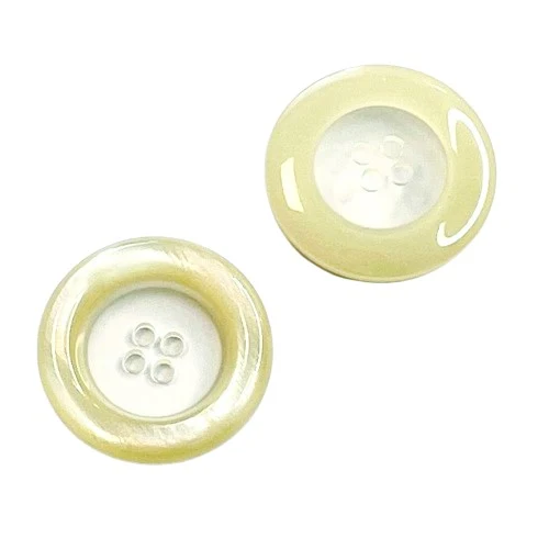 Perlmuttimitatknopf Beige/Transparent 4-Loch – PLI-15-beige-trans