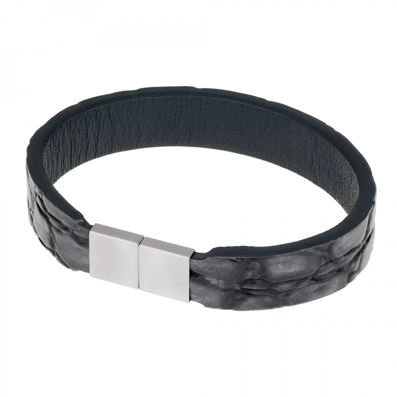 Ernstes Design Herren Lederarmband mit Struktur 21cm Braun A553-21