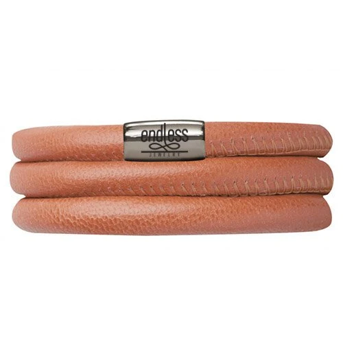 Endless Jewelry Damen Armband 3-Fachband Leder 60cm Orange 12110-60