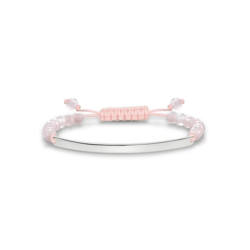 Thomas Sabo Nylon Armband mit Rosenquartz Perlen LBA0002-813-9-L21V