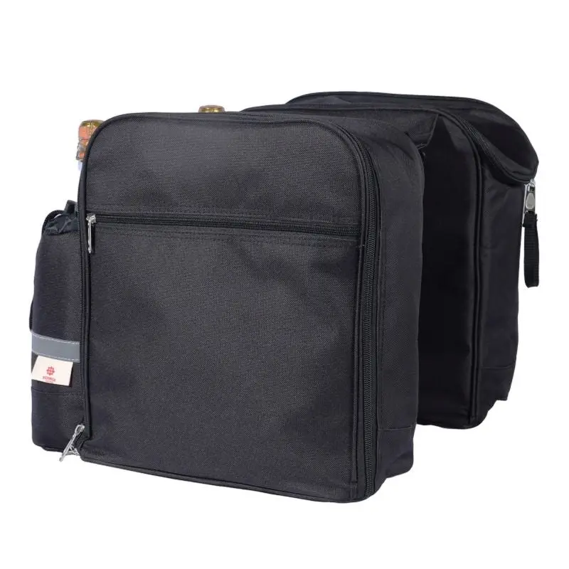 Doppelte Fahrrad-Picknicktasche - multifunktional, schwarz