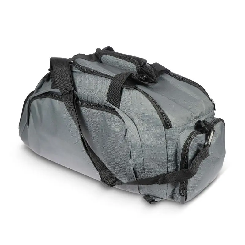 Sporttasche / Rucksack Karo R-PET 27L - grau, wandelbar, umweltfreundlich, geräumig