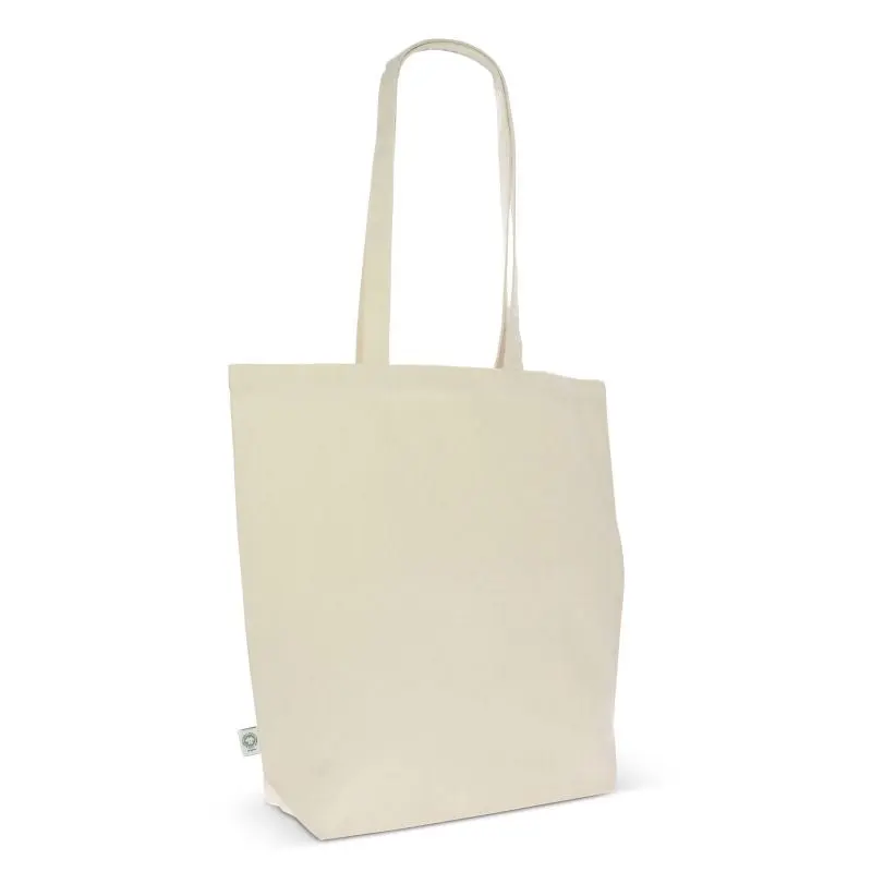 GOTS Zertifizierte Tasche mit Langen Henkeln, 270 g/m² in Ecru – Öko-Freundlich & Elegant