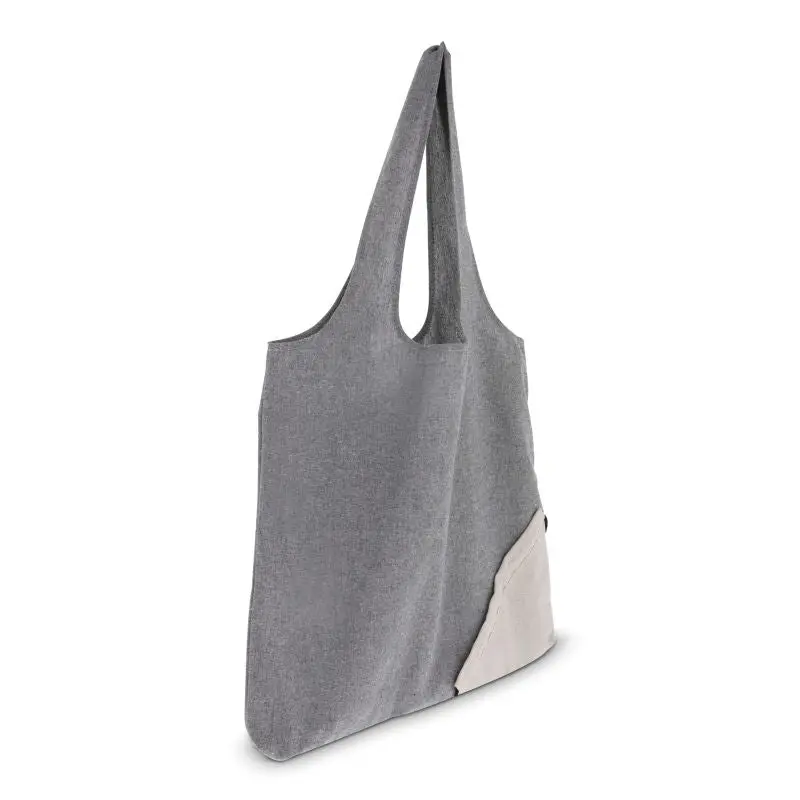 recycelte Baumwolltasche: Graue Öko-Tasche aus recycelter Baumwolle OEKO-TEX - 38x42cm