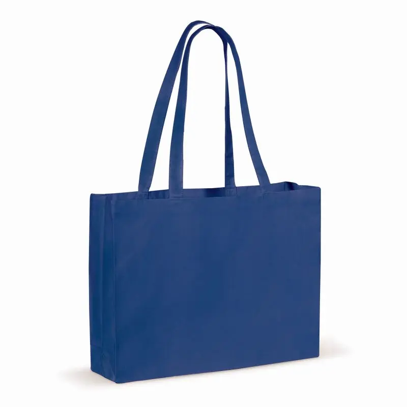 Große Blaue Recycelte Baumwolltasche 140g/m², 49x14x37 cm, Weit & Langlebig