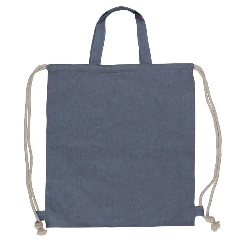 EcoFriendly Kordelzugtasche aus recycelter Baumwolle (38x42cm) in Blau