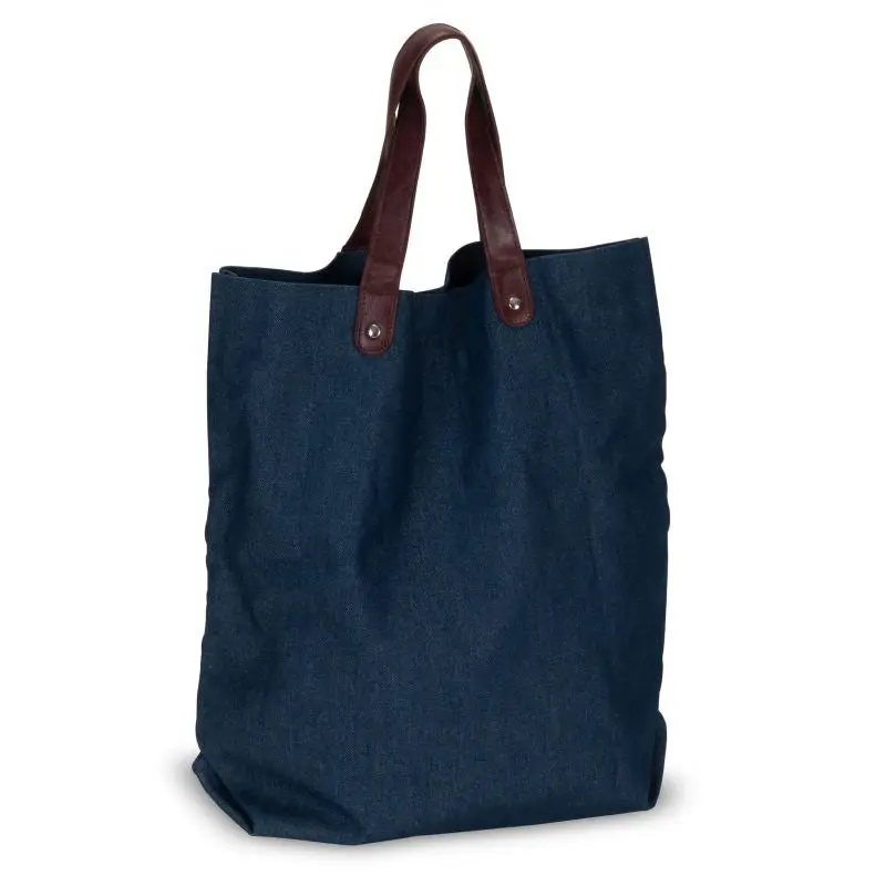 Leinwand Denim: Hochwertige Denim Leinwandtasche - Tiefes Dunkelblau