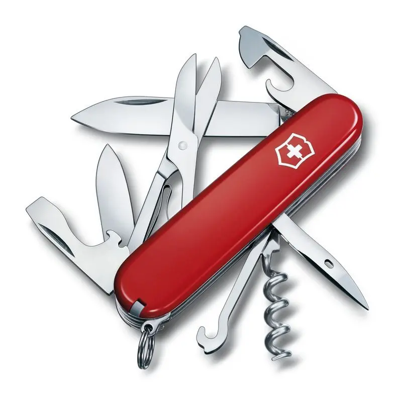 CLIMBER Schweizer Taschenmesser - Rot, vielseitig und kompakt für Outdoor-Abenteuer