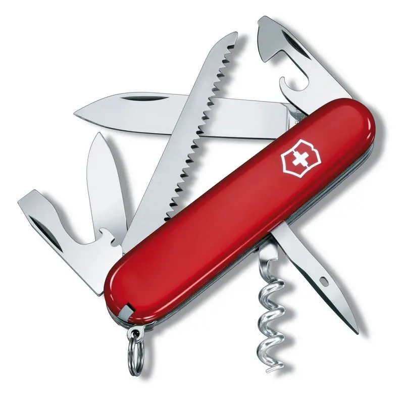CAMPER Schweizer Taschenmesser - Rot, vielseitig und kompakt für Outdoor und Alltag