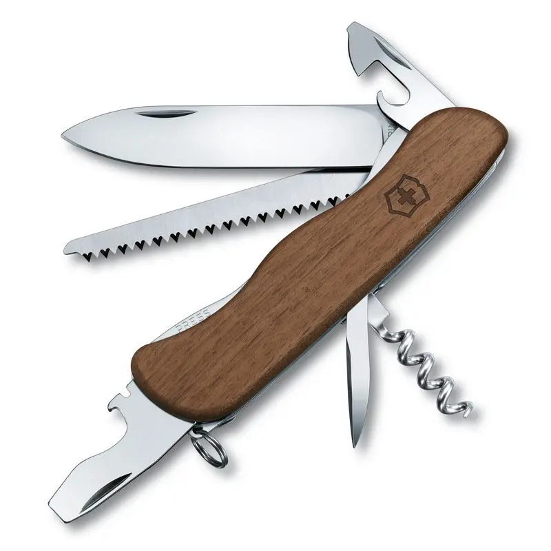 FORESTER WOOD Schweizer Taschenmesser: Holzgriff, Multifunktional, Robust für Outdoor-Abenteuer