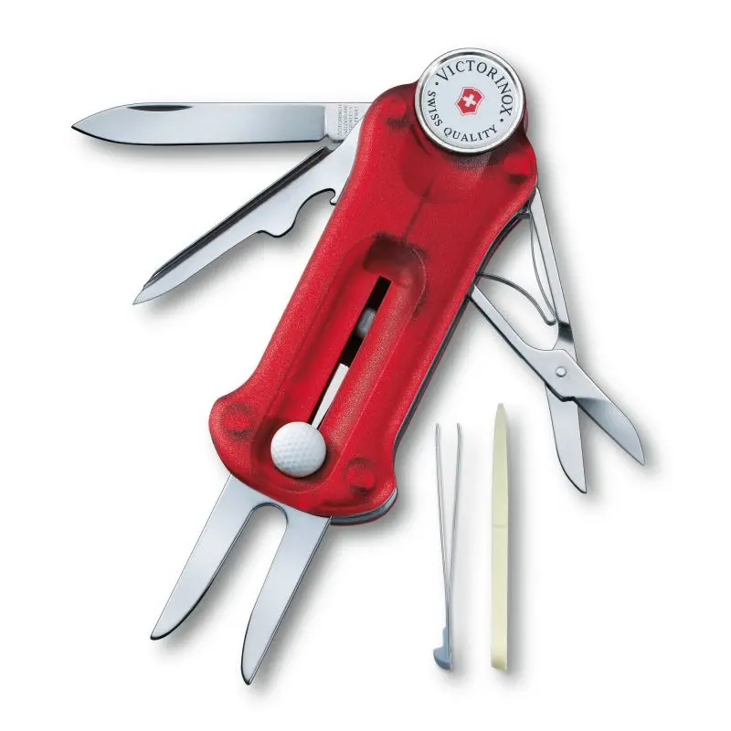 GOLF TOOL Schweizer Taschenmesser: Rot Transparent, Multifunktional, Praktisch für Golfer