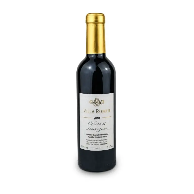 Französischer Cabernet Sauvignon, Trocken, 0,375 L in Grün mit Goldkapsel