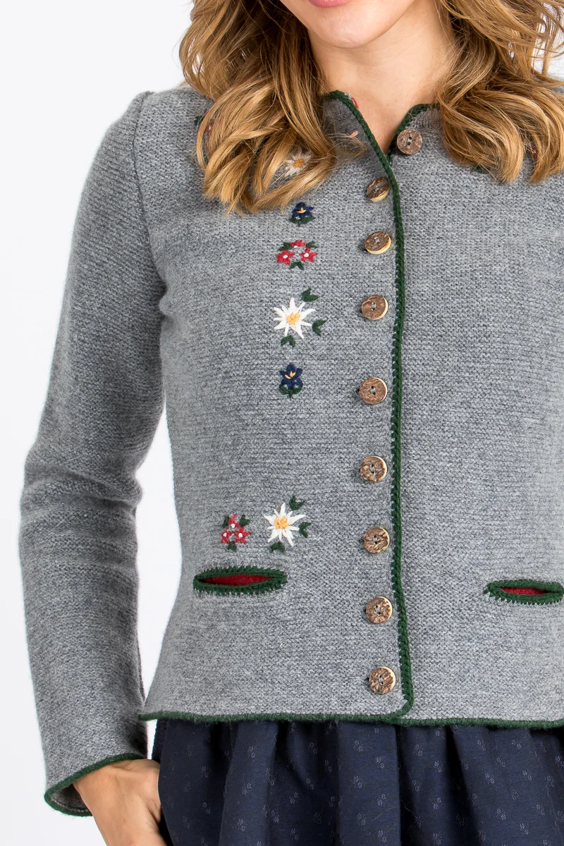 Almliebe Strickjacke Donauwörth Mittelgrau