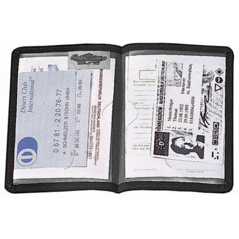 KreativDesign Ausweis-Hülle Paper Label 2G - Schwarz Elegante Tasche für sichere Aufbewahrung von Ausweisen