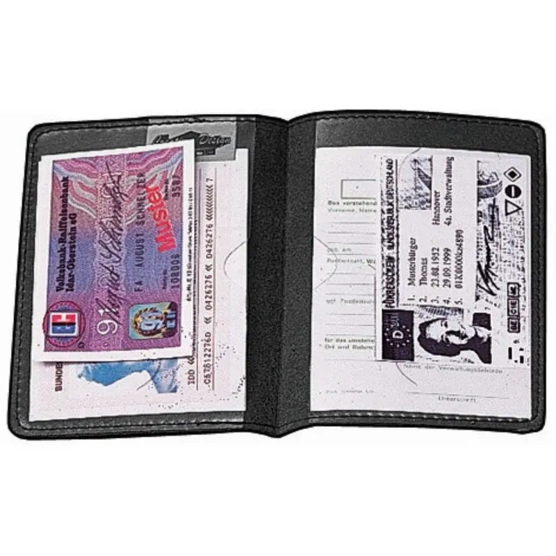 CreativDesign Ausweis-Hülle Paper Label 2 - Schwarz Stilvolle Tasche für sichere Aufbewahrung
