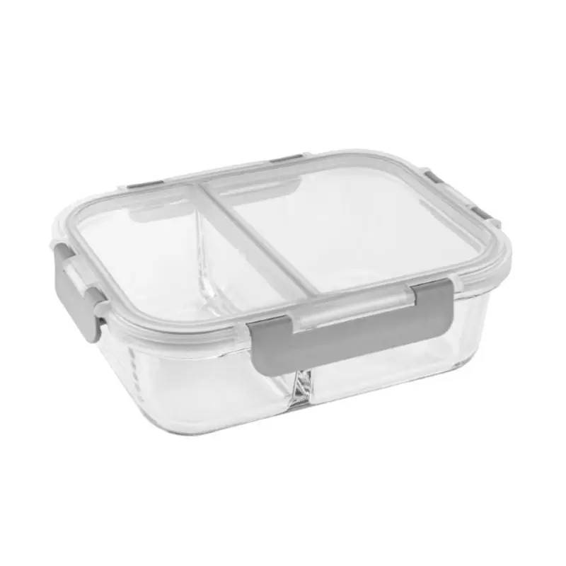 Metmaxx Lunchbox TheGourmetLunchBox - Transparent Hellgrau Praktisch & Stilvoll Premium Aufbewahrung