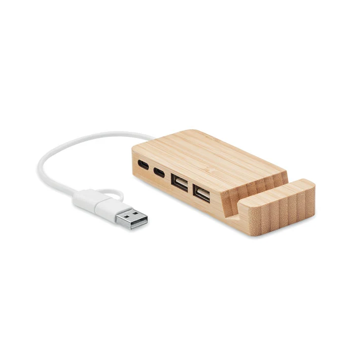 Bambus USB 4-Port-Hub