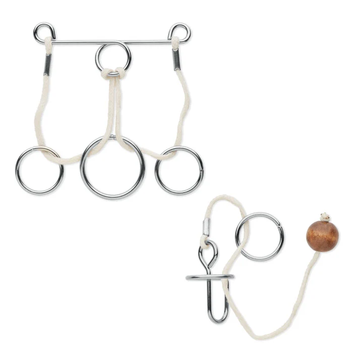 Set mit 2 Denksportaufgaben aus Metall