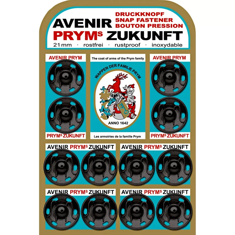 Druckknopf Schwarz 21 mm – Metallknopf DRUCK-21