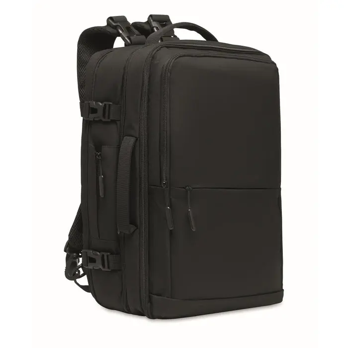 Rucksack 600D RPET SOPHIS - schwarz - nachhaltiger und vielseitiger Begleiter für Alltag und Reisen