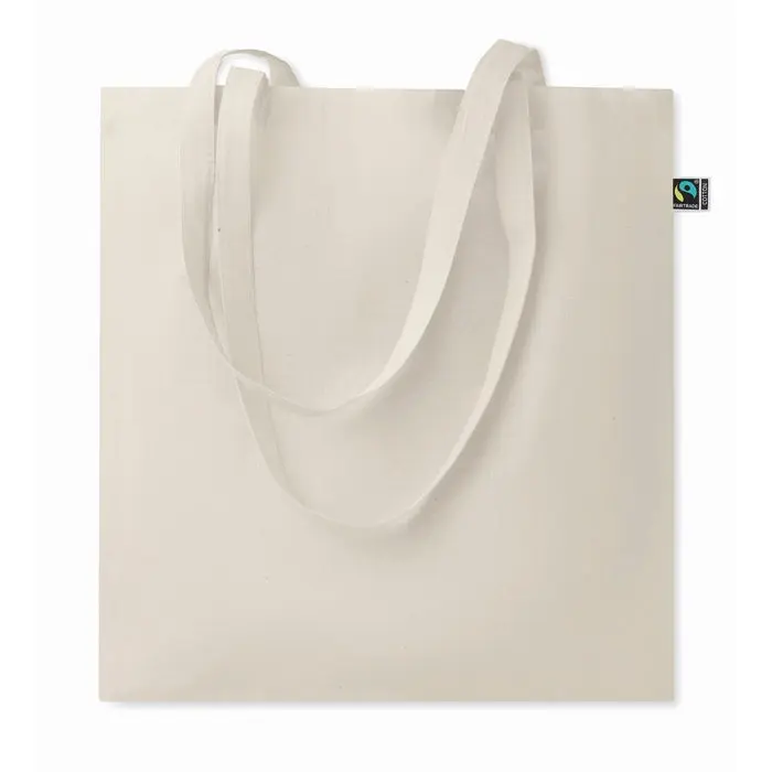 Entdecken Sie die Einkaufstasche Fair Trade OSOLE+ – beige, nachhaltig und stilvoll