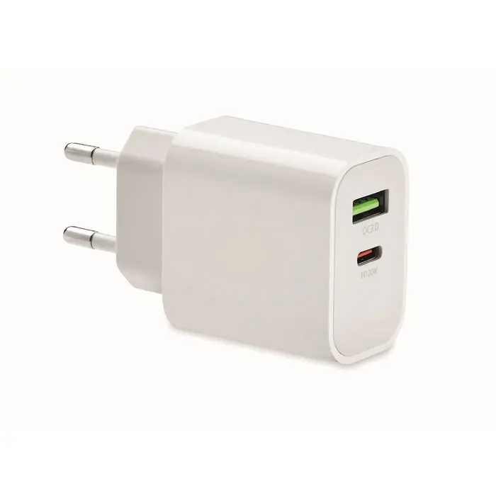 PORT 18W 2-Port USB-Ladegerät EU-Stecker - Weiß