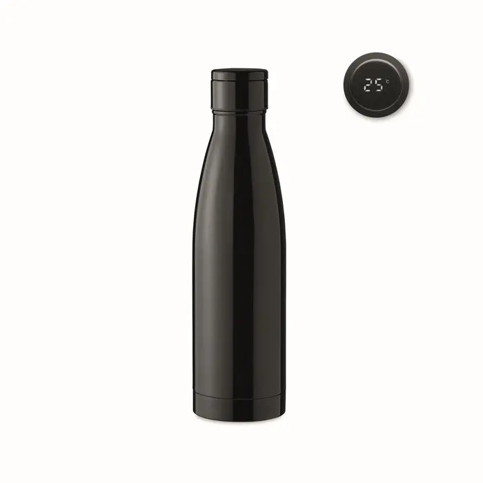 Schwarz BELO LUX 500ml Isolierflasche mit Temperaturanzeige