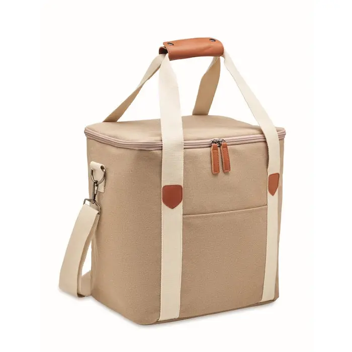 KECIL LARGE Große Canvas Kühltasche – Beige & Geräumig