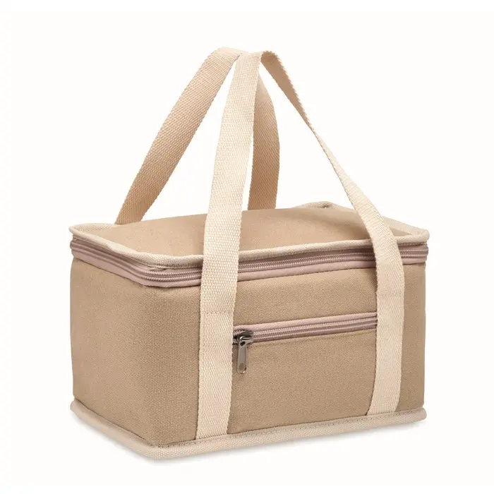 Canvas Dosen-Kühltasche Kecil, kompakt in Beige