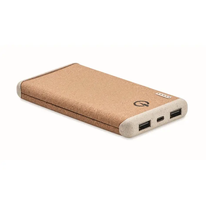 Leistungsstarke Powerbank mit Ladestation RALIA – Tragbares Ladegerät in Beige