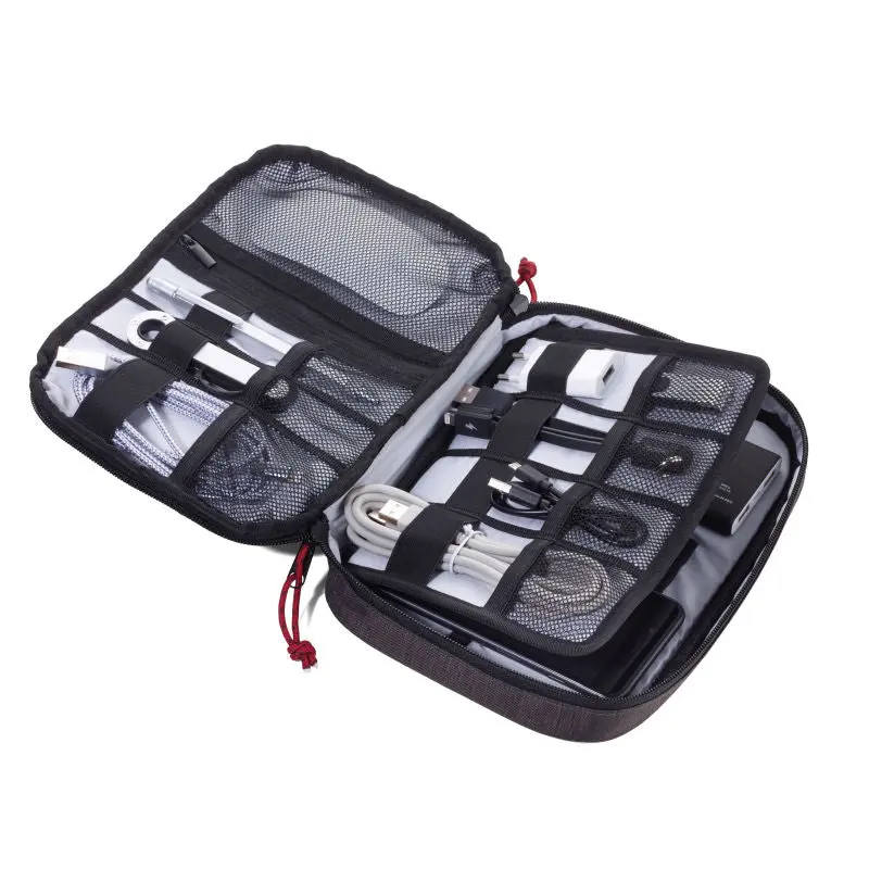 Troika BUSINESS TECH POUCH Kabeltasche – Anthrazit & Schwarz, für Technikzubehör
