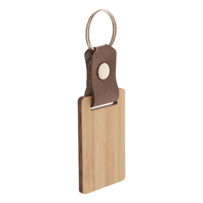 Blopp Keychain, Rectangular - Natural Wood