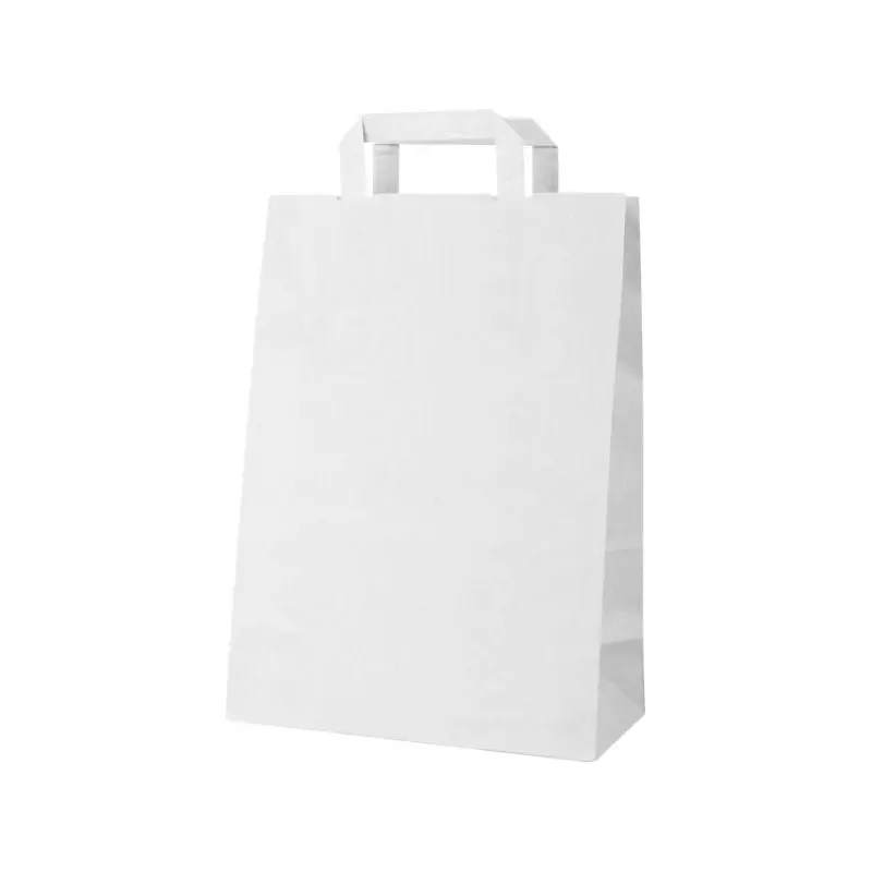 Market Papier-Einkaufstasche - Weiß Umweltfreundliche und robuste Tragetasche