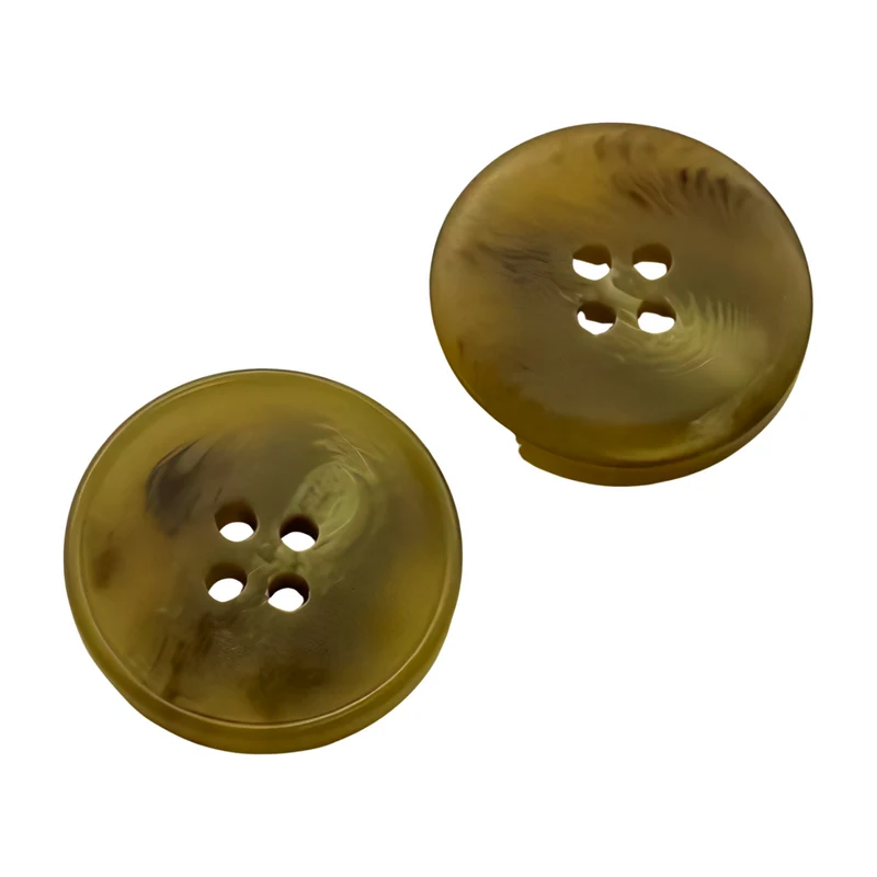 Hornimitatknopf Beige-Braun 4-Loch-Knopf – Mantel- und Jackenknopf HI-124