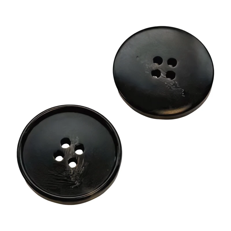Hornimitatknopf Anthrazit 4-Loch-Knopf – Mantel- und Jackenknopf HI-124
