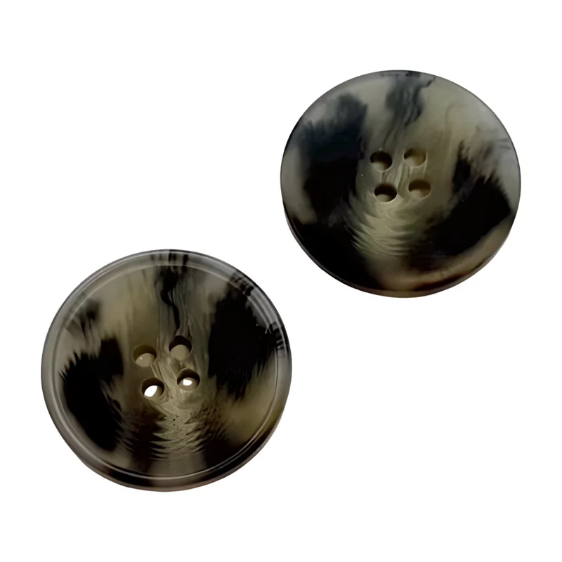 Hornimitatknopf Grau 4-Loch-Knopf – Mantel- und Jackenknopf HI-124