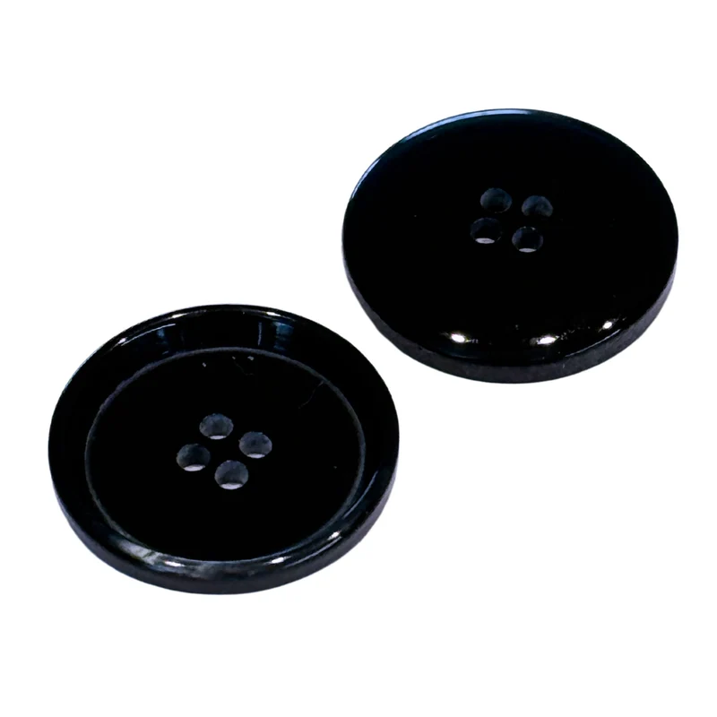 Hornimitatknopf Anthrazit 4-Loch-Knopf – Blazer- und Sakkoknopf HI-125