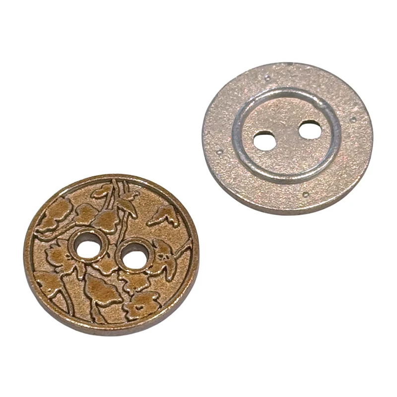 Metallknopf Blumenmotiv Muster Kupfer – Trachtenknopf MK-28-K