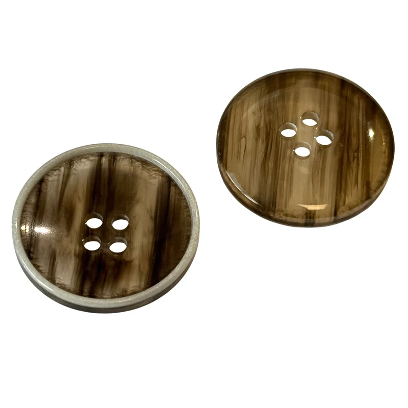 Hornimitatknopf Braun 4-Loch-Knopf – Blazer- und Sakkoknopf HI-128