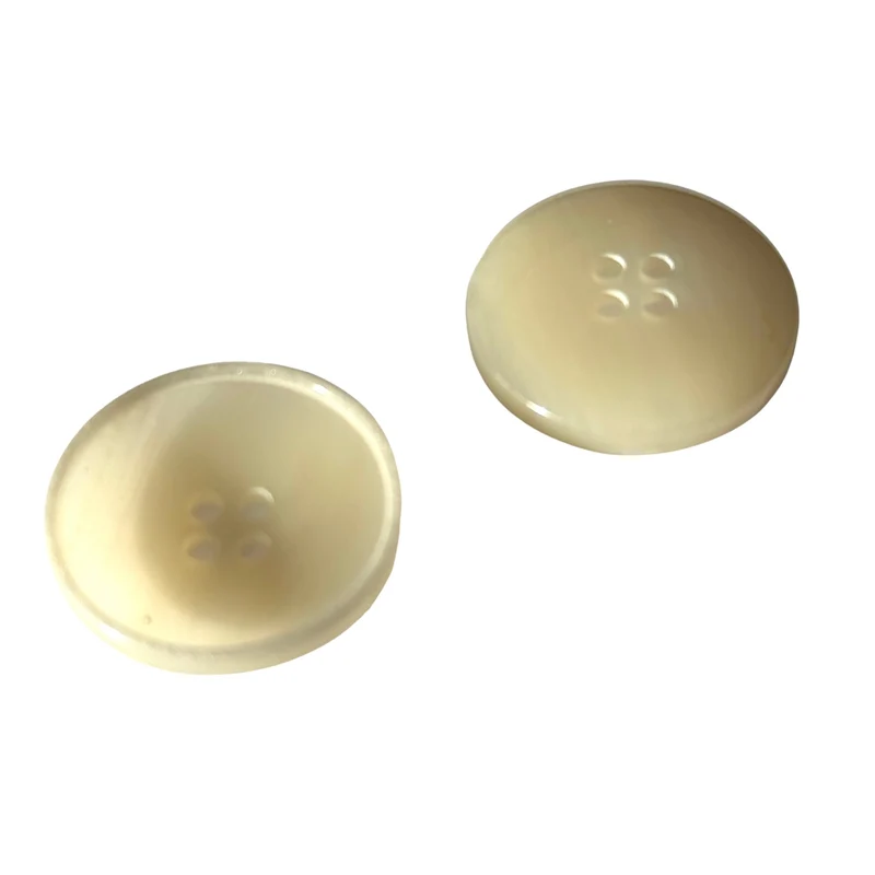 Hornimitatknopf Creme-Natur 4-Loch-Knopf – Blazer- und Sakkoknopf HI-128