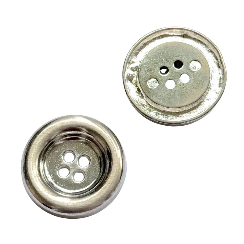 Metallknopf Rand Silber – 4-Loch MK-73-SILBER-GLÄNZ