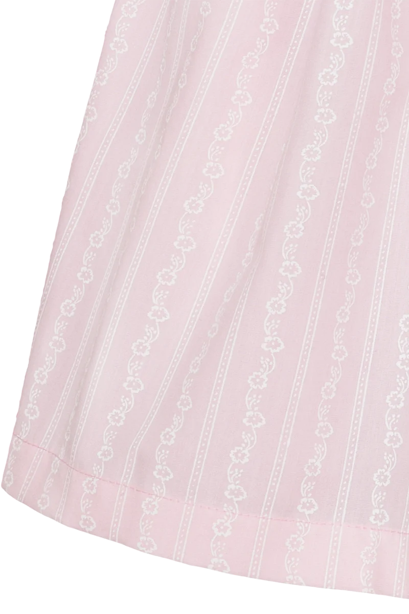 Kinderdirndl mit floralem Muster und Perlmuttknöpfen - pink