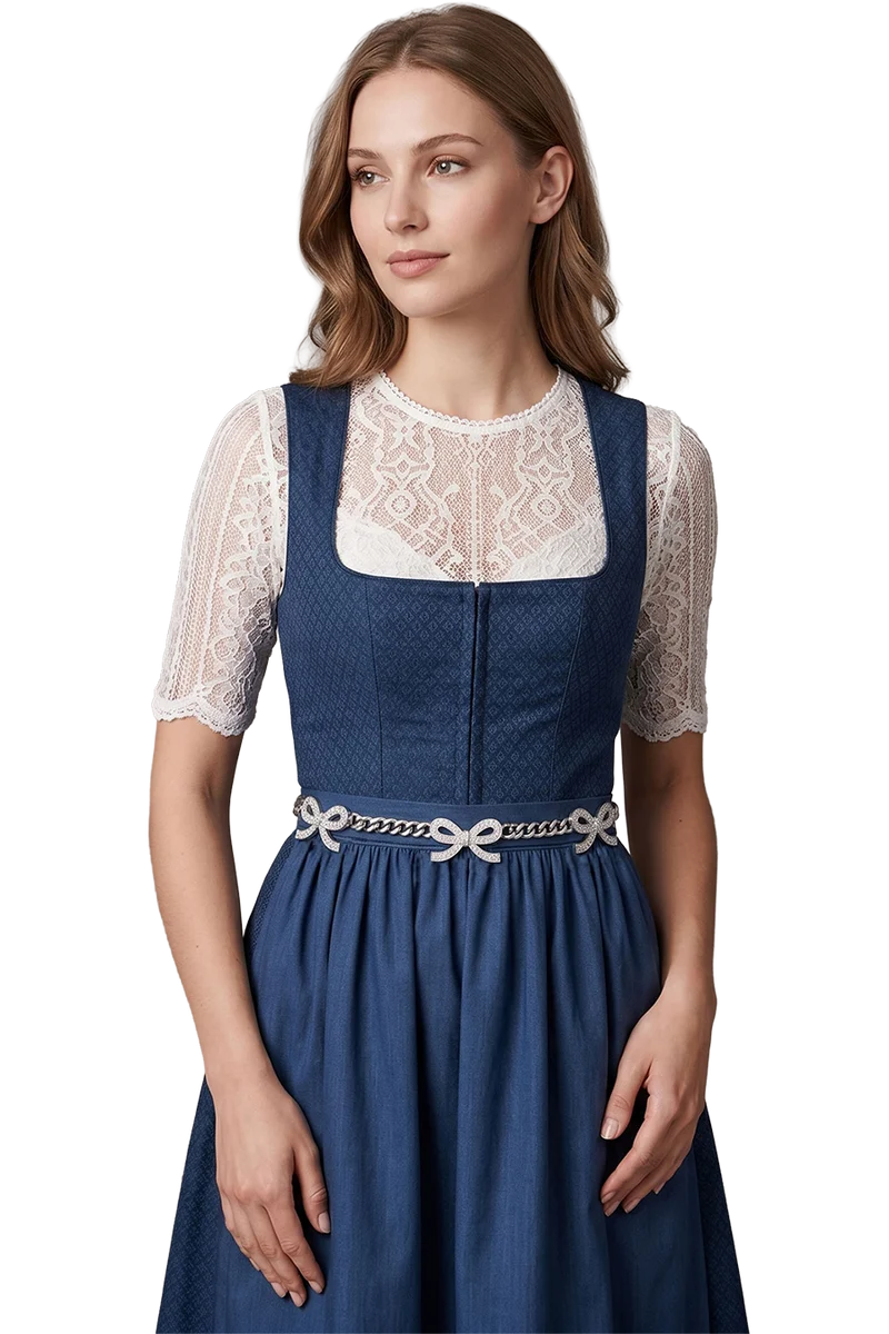 Damen Trachten Kettengürtel mit Schleifen - silber