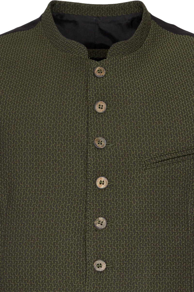 Herren Trachtenweste gemustert Slim Fit - grün gemustert