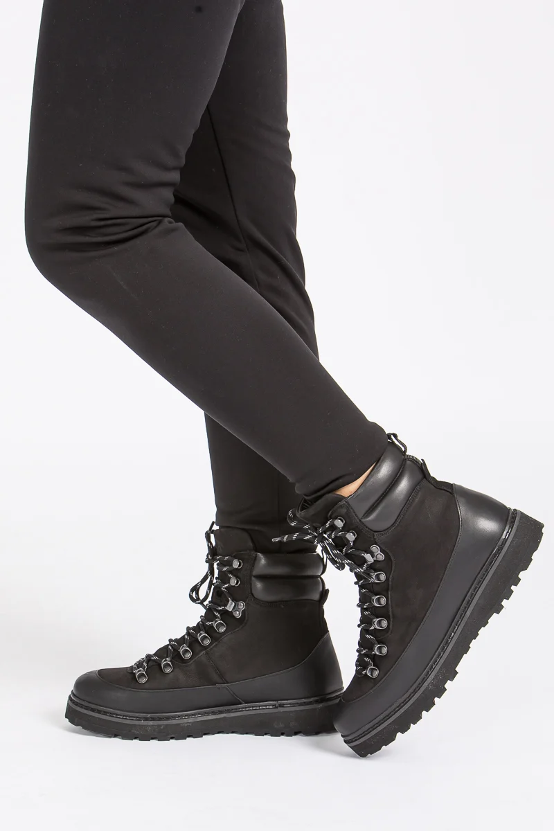 Mono Bergschuh Damen Schwarz Gefüttert