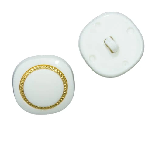 Ösenknopf Weiß Gold – Kunststoffknopf KW-15