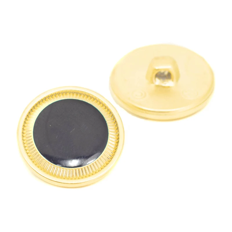 Ösenknopf Gold-Schwarz – Kunststoffknopf KGO-13